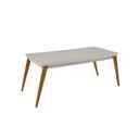 Ver imagem 1 de Mesa de Sala Jantar Havana Madeira Maciça C/ Tampo Madeirado C/ Canto Curvo 180x90cm Naturale/off