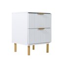 Ver imagem 1 de Mesa de Cabeceira Ditália 2 Gavetas Dm-121 Branco