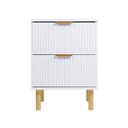 Ver imagem 2 de Mesa de Cabeceira Ditália 2 Gavetas Dm-121 Branco