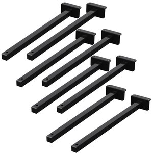 08 Suportes Refletor Fachada Banner Braço 60 Cm 08 Cjt - Preto