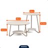 Mesa de Centro com Mesa Lateral - Off White - Mod.3017 - 7