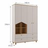 Guarda Roupa Infantil Casinha 4 Portas e 4 Gavetas Off White/nature - Permóbili Baby - 4