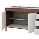 Ver imagem 2 de Gabinete Cozinha 3 Portas e 3 Gavetas Armário 174cm Multiuso:Preto/Preto