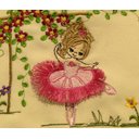 Ver imagem 3 de Toalha Bordada De Mão Lavabo Bailarina no Jardim Saia com Franja Fringer Dohler Artesanalle Creme Co