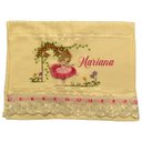 Ver imagem 1 de Toalha Bordada De Mão Lavabo Bailarina no Jardim Saia com Franja Fringer Dohler Artesanalle Creme Co