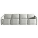 Ver imagem 2 de Sofá Cama Modulado Retrátil e Reclinável Decorativo Varsóvia 356cm Linho Cinza G33 - Gran Belo