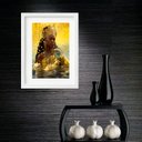 Ver imagem 2 de Quadro Orixá Oxum Moedas de Ouro - 60x48cm:madeira Branca