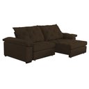 Ver imagem 1 de Sofá Retrátil e Reclinável 2,40m Clara | Conforto Premium e Design Elegante Marrom