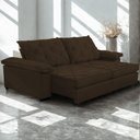 Ver imagem 3 de Sofá Retrátil e Reclinável 2,40m Clara | Conforto Premium e Design Elegante Marrom