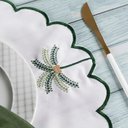 Ver imagem 2 de Kit 6 Jogos Americanos Bordado Simples com Guardanapos - Tropical Branco