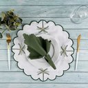 Ver imagem 1 de Kit 6 Jogos Americanos Bordado Simples com Guardanapos - Tropical Branco