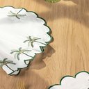 Ver imagem 4 de Kit 6 Jogos Americanos Bordado Simples com Guardanapos - Tropical Branco