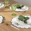 Ver imagem 5 de Kit 6 Jogos Americanos Bordado Simples com Guardanapos - Tropical Branco