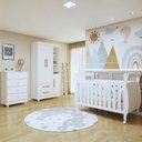 Ver imagem 1 de Quarto de Bebê Completo com Cômoda Berço e Guarda Roupa Zara Tigus Baby