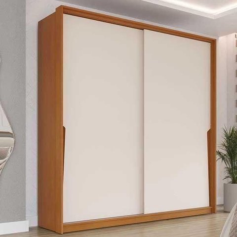 Guarda Roupa 2 Portas de Correr e 2 Gavetas Porto Freijo/creme - Politorno