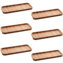 Ver imagem 1 de Kit 6 Petisqueiras Bandeja Retangular de Bambu 28x11cm Prato Salgados Petisco Hire Lyor