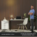 Ver imagem 5 de Conjunto Escritório Home Office com Mesa Industrial + Gaveteiro Branco/cinza Madesa