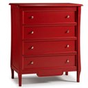 Ver imagem 2 de Cômoda com 4 Gavetas Larga Amsterdã Vermelho