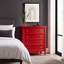 Ver imagem 1 de Cômoda com 4 Gavetas Larga Amsterdã Vermelho