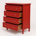 Ver imagem 4 de Cômoda com 4 Gavetas Larga Amsterdã Vermelho