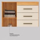 Ver imagem 5 de Cômoda Montevidéu 1 Porta 4 Gavetas Cinamomo/off White - Demóbile