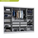 Ver imagem 4 de Guarda-Roupa de Casal 8 Portas 4 Gavetas Branco Paris