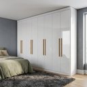 Ver imagem 1 de Guarda-Roupa de Casal 8 Portas 4 Gavetas Branco Paris
