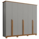 Ver imagem 1 de Guarda Roupa Casal 6 Portas 235 Cm Andreas Cinza Nature Henn