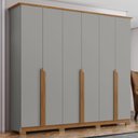 Ver imagem 2 de Guarda Roupa Casal 6 Portas 235 Cm Andreas Cinza Nature Henn