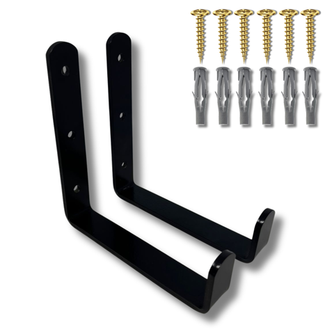 Kit com 2 Suportes de Parede Gancho Aço Resistente Tipo U Bicicleta Escada Mangueira