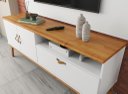 Ver imagem 4 de Rack + Painel Si 1.60m Estilo Retrô para Tv até 60'' Cor Branco / Cinamomo