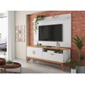 Rack + Painel Si 1.60m Estilo Retrô para Tv até 60'' Cor Branco / Cinamomo - 1