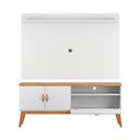 Ver imagem 2 de Rack + Painel Si 1.60m Estilo Retrô para Tv até 60'' Cor Branco / Cinamomo