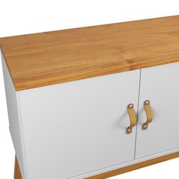 Rack + Painel Si 1.60m Estilo Retrô para Tv até 60'' Cor Branco / Cinamomo - 3