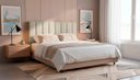 Ver imagem 2 de Cabeceira Estofada Moderna e Elegante para Cama de Casal 140 Carla Linho