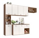 Ver imagem 1 de Kit Cozinha Compacta Suspensa Mila Moderna Premium Completa Balcão Cor CarvalhoOak/Off White