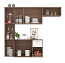 Ver imagem 3 de Kit Cozinha Compacta Suspensa Mila Moderna Premium Completa Balcão Cor CarvalhoOak/Off White