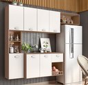 Ver imagem 2 de Kit Cozinha Compacta Suspensa Mila Moderna Premium Completa Balcão Cor CarvalhoOak/Off White