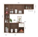 Ver imagem 7 de Kit Cozinha Compacta Suspensa Mila Moderna Premium Completa Balcão Cor CarvalhoOak/Off White