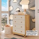 Ver imagem 6 de Cômoda Bebê 4 Gavetas 100% MDF Mimo Espresso Móveis Bege/Amêndoa/Off White