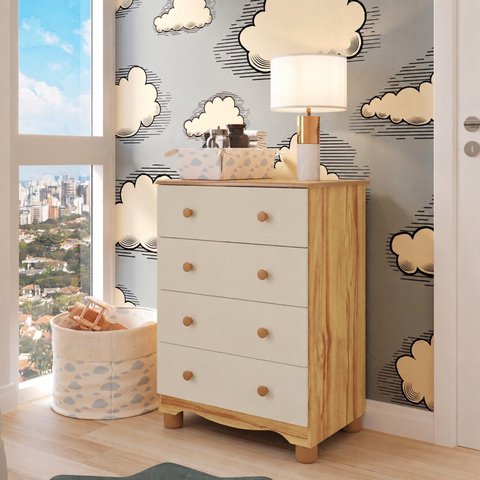 Cômoda Infantil 4 Gavetas 100% MDF Mimo Espresso Móveis