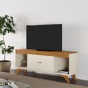 Ver imagem 5 de Conjunto Painel + Rack Sevilha Painel Naturalle Rack Off White/Naturalle Mavaular