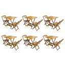 Ver imagem 1 de Kit 6 Conjuntos de Mesa Dobrável com 2 Cadeiras de Madeira 70x70 Ideal para Bar e Restaurante - Mel