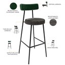 Ver imagem 4 de Kit 03 Banquetas Alta Bar Cozinha Sala De Jantar Milão L02 Facto Verde Linho Chumbo - Lyam Decor