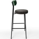 Ver mais imagens de Kit 03 Banquetas Alta Bar Cozinha Sala De Jantar Milão L02 Facto Verde Linho Chumbo - Lyam Decor