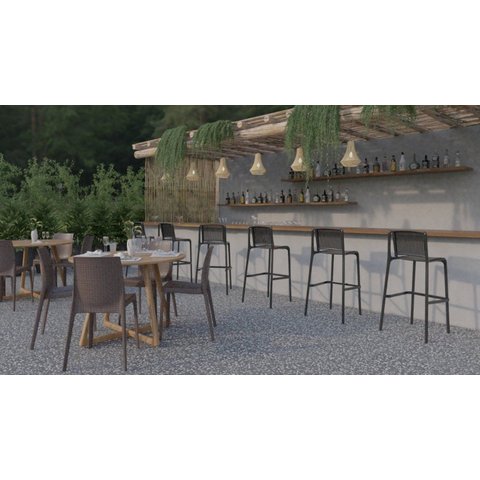 Banqueta Floripa em Polipropileno - Cor Preto