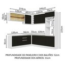 Ver imagem 4 de Armário de Cozinha Completa de Canto 459cm Branco Preto Glamy Madesa 01