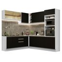 Ver imagem 3 de Armário de Cozinha Completa de Canto 459cm Branco Preto Glamy Madesa 01