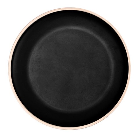 Prato Raso de Melamina Class Preto 27cm