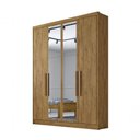 Ver imagem 1 de Guarda Roupa 100% Mdf 4 Portas 3 Gavetas com Espelho Cumaru